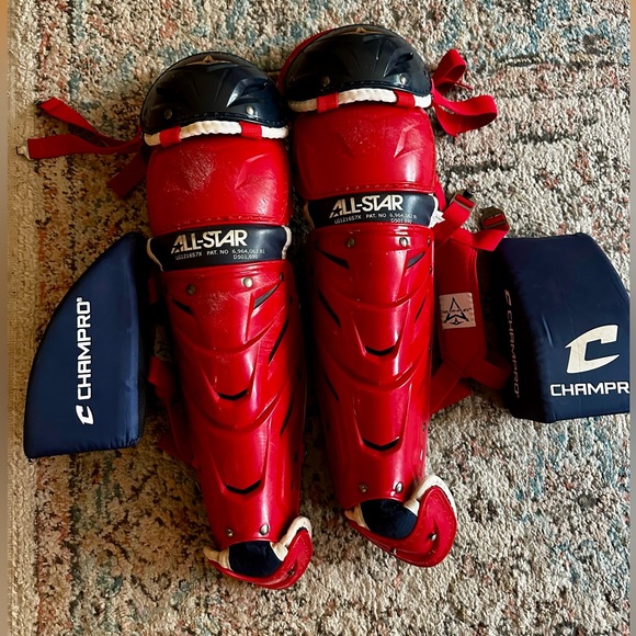 All-Star System 7 Axis Intermediate Baseball Catcher’s Leg Guards - Picture 1 of 5
